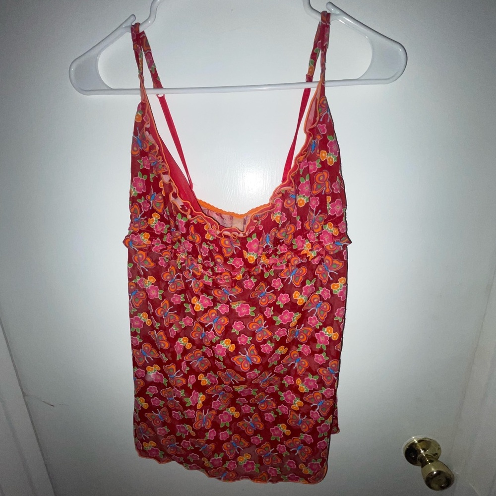 Vintage Victoria’s Secret summer top with butterflies and flowers